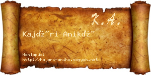 Kajári Anikó névjegykártya
